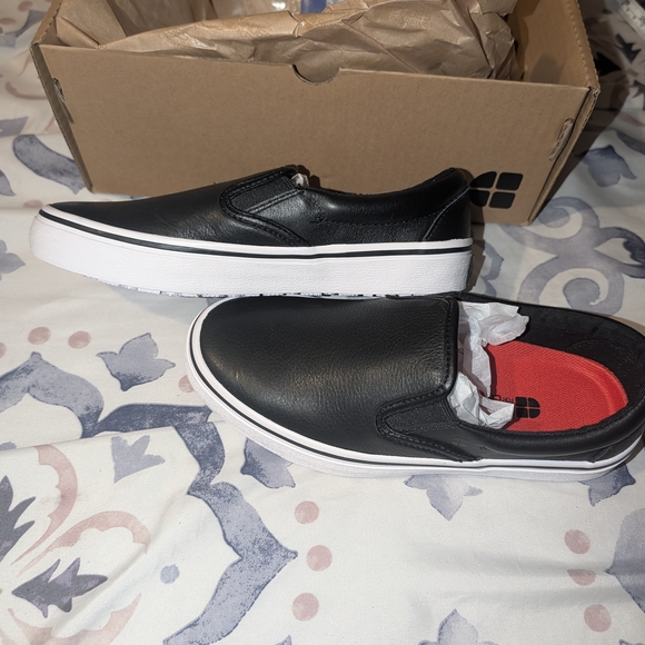 Shoes For Crews Black and White Kids Slip-On Sneakers - Picture 6 of 10